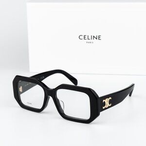 Celine Women Eyeglasses Black Rectangle CL50155F 001 NEW AUTHENTIC